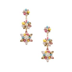 BRAND NEW Tiered Flower Faux Gem Drop Earrings